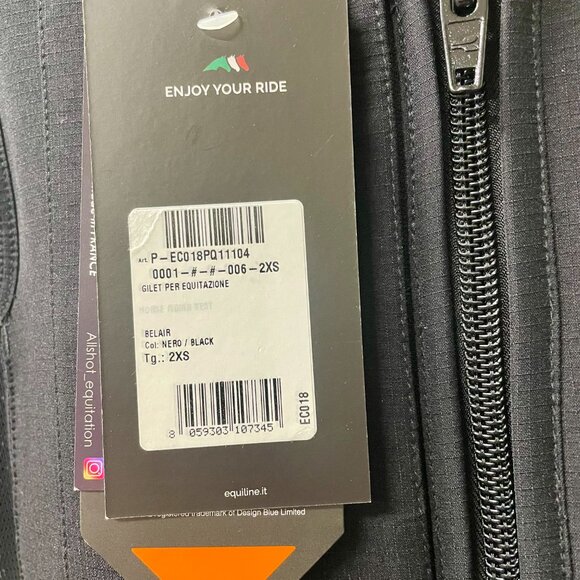 Equiline Belair equestrian airbag vest, XXS, black, Level 1 D30 - Picture 2 of 2